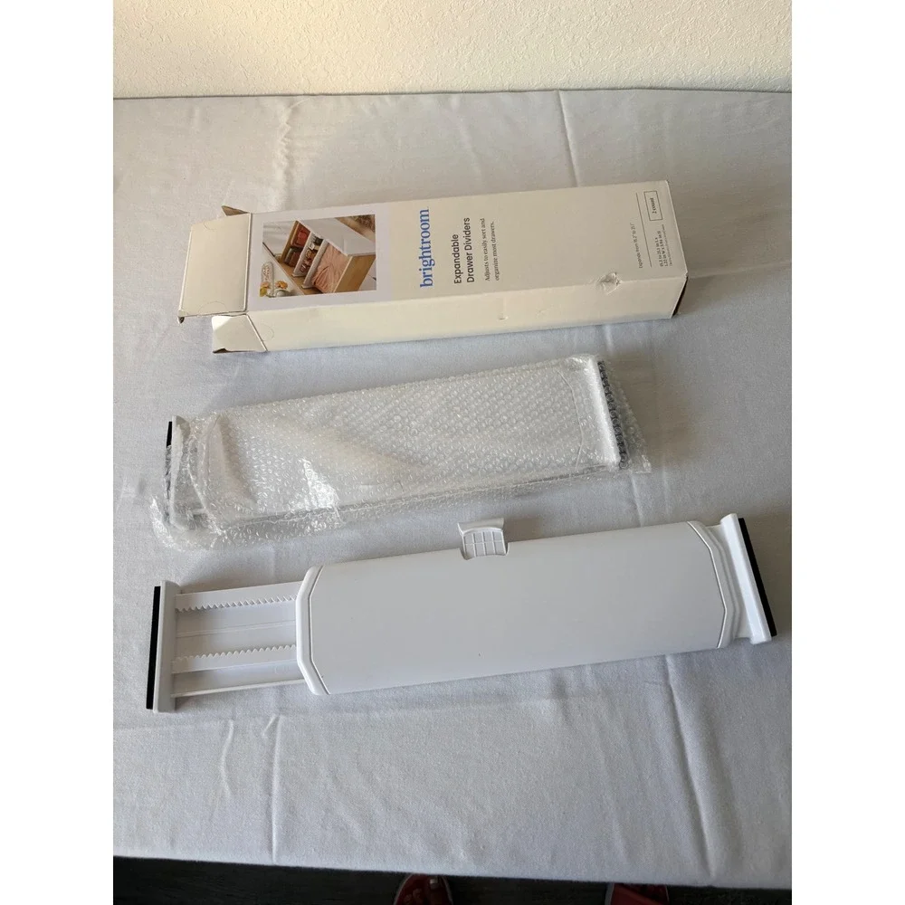 Brightroom Expandable Drawer Dividers White 2 Count 15.2 to 21.1 Inches New
